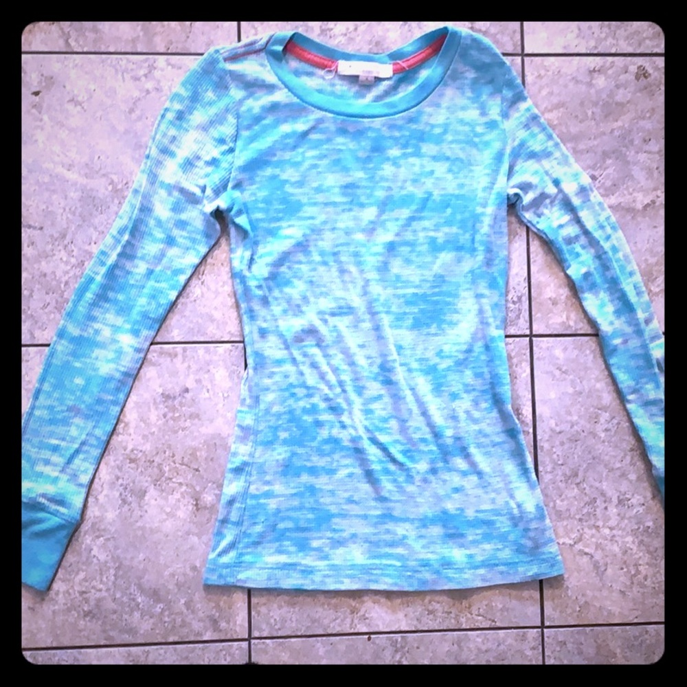 Aqua tie dye long sleeve